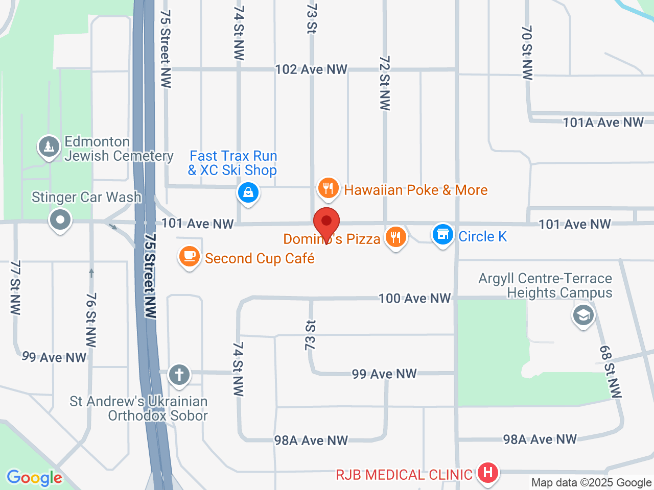 Street map for Smokey's, 7223 101 Ave. NW, Edmonton AB