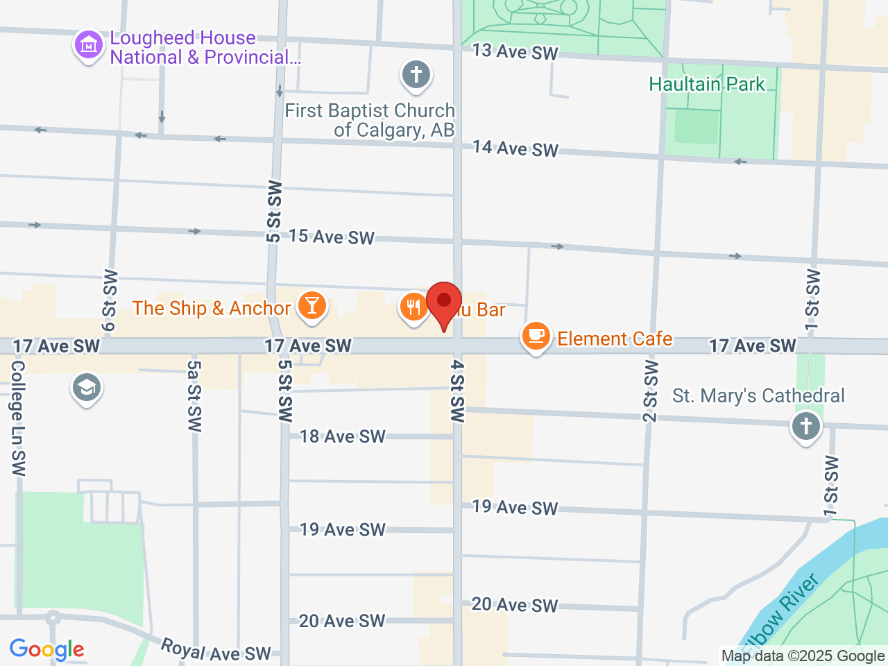 Street map for Value Buds 17th Ave, 2-506 17 Ave SW, Calgary AB