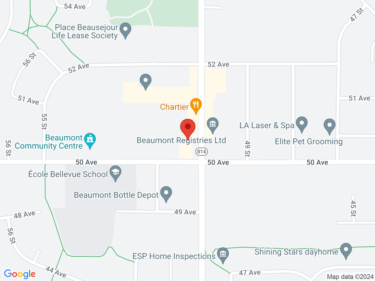 Street map for Spiritleaf Beaumont, 5008 50 St., Beaumont AB