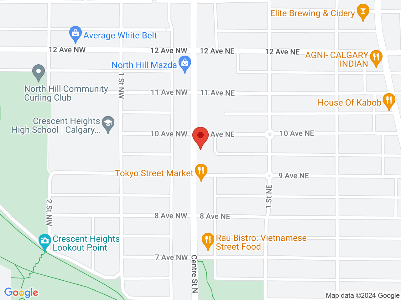 Street map for Spiritleaf Centre St, 1020 Centre St N Unit 4, Calgary AB