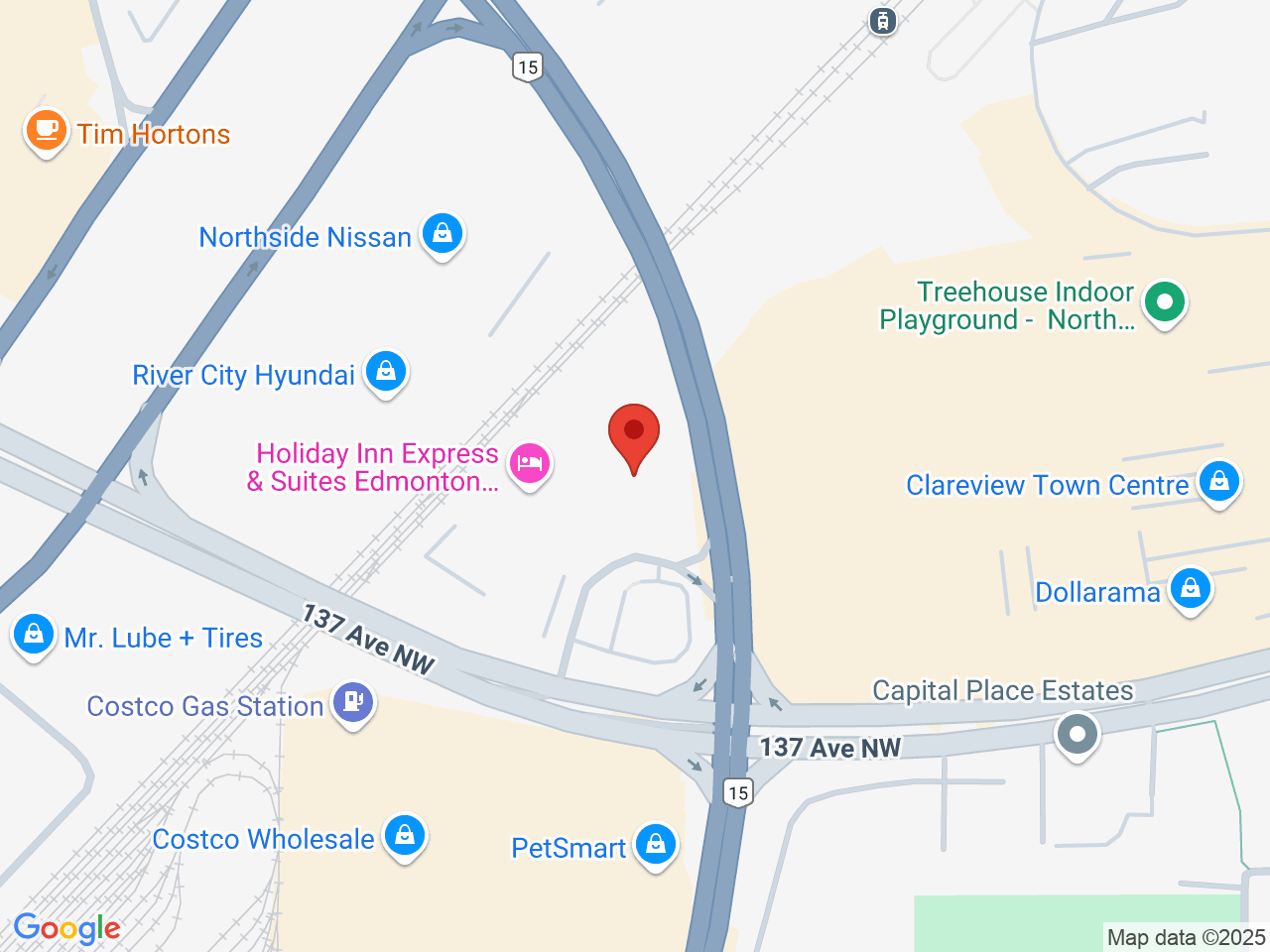 Street map for Fire Sale Cannabis at Clareview, 20-13750 50 St. NW, Edmonton AB