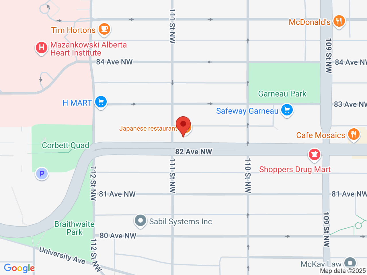 Street map for Spiritleaf Garneau, 105-11044 82 Ave. NW, Edmonton AB