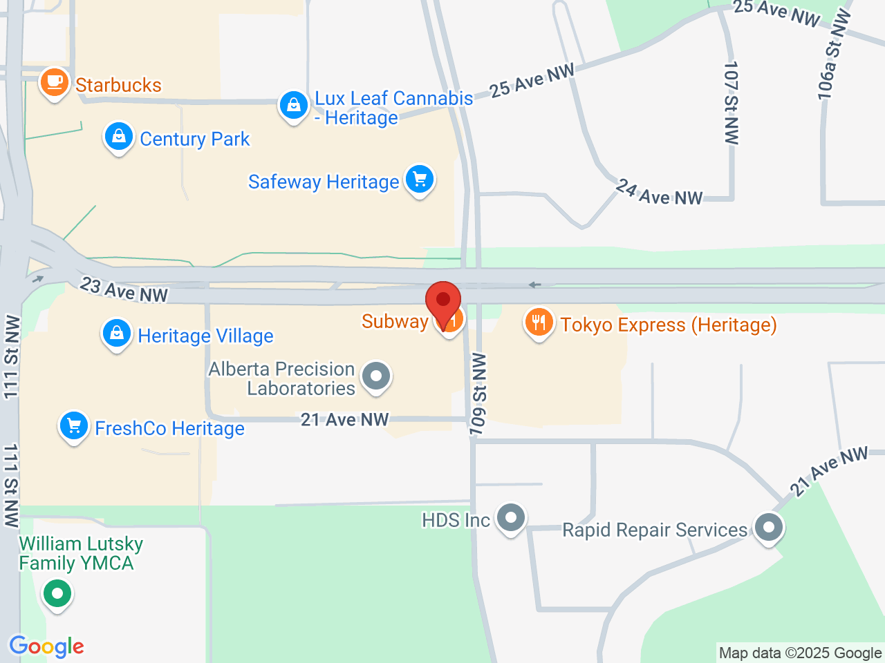 Street map for Spiritleaf Heritage Links, 103-10903 23 Ave. NW, Edmonton AB