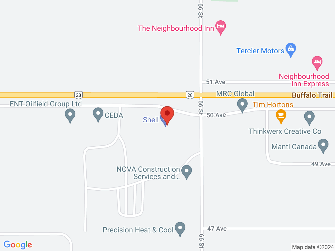 Street map for Spiritleaf, 104-6608 50 Ave, Bonnyville AB