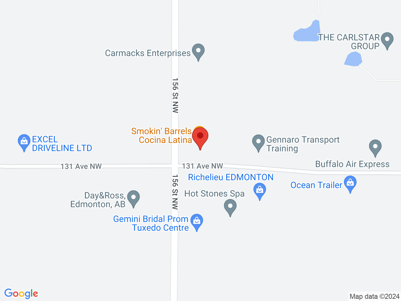 Street map for Spiritleaf Ironstone Centre, 13111 156 St. NW, Edmonton AB