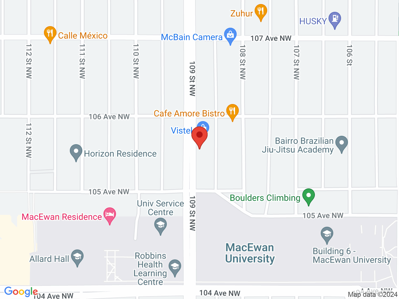 Street map for Spiritleaf McDougall, 10561 109 St. NW, Edmonton AB