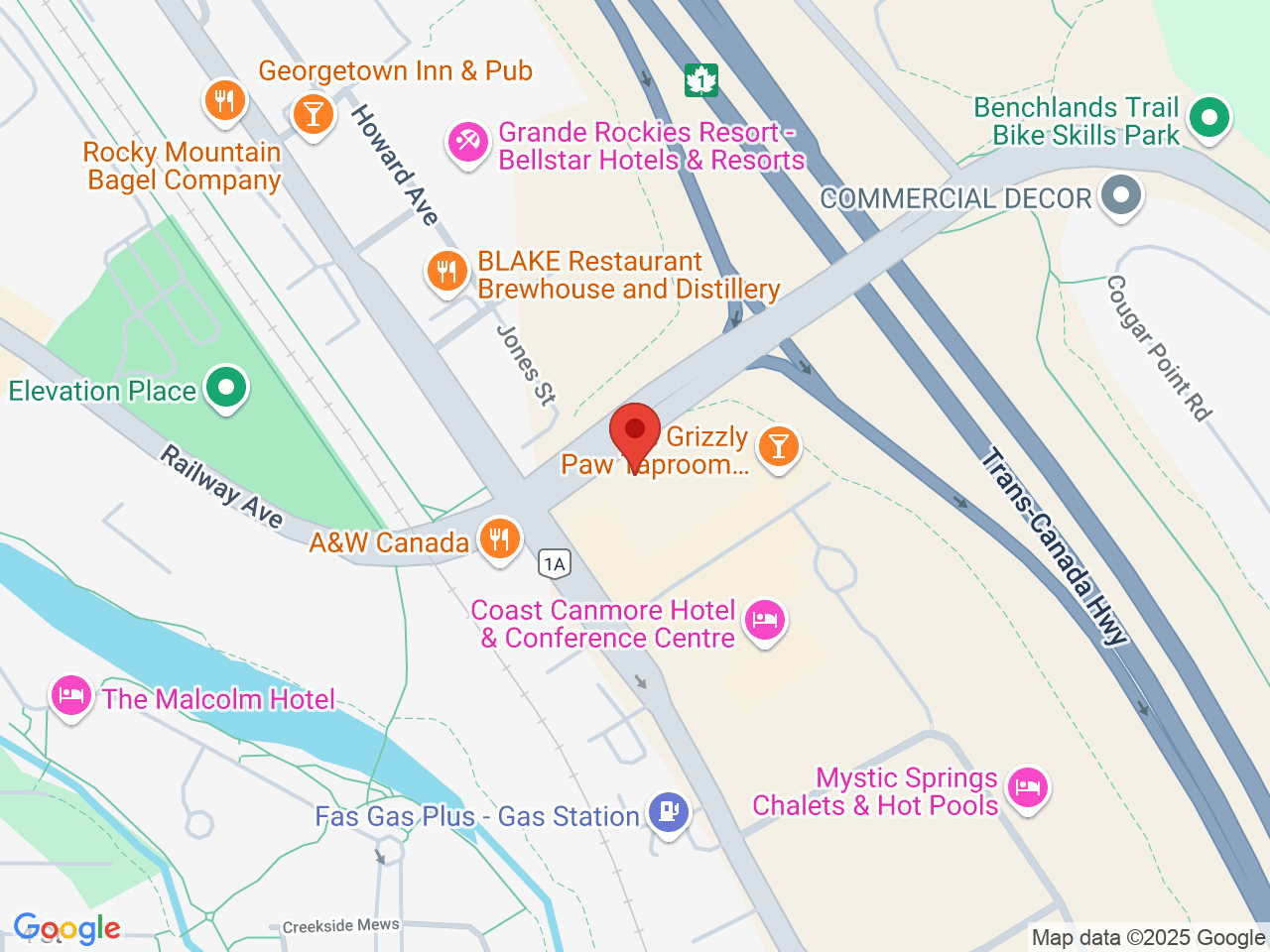 Street map for Spiritleaf Old Canmore, 117-302 Old Canmore Rd., Canmore AB