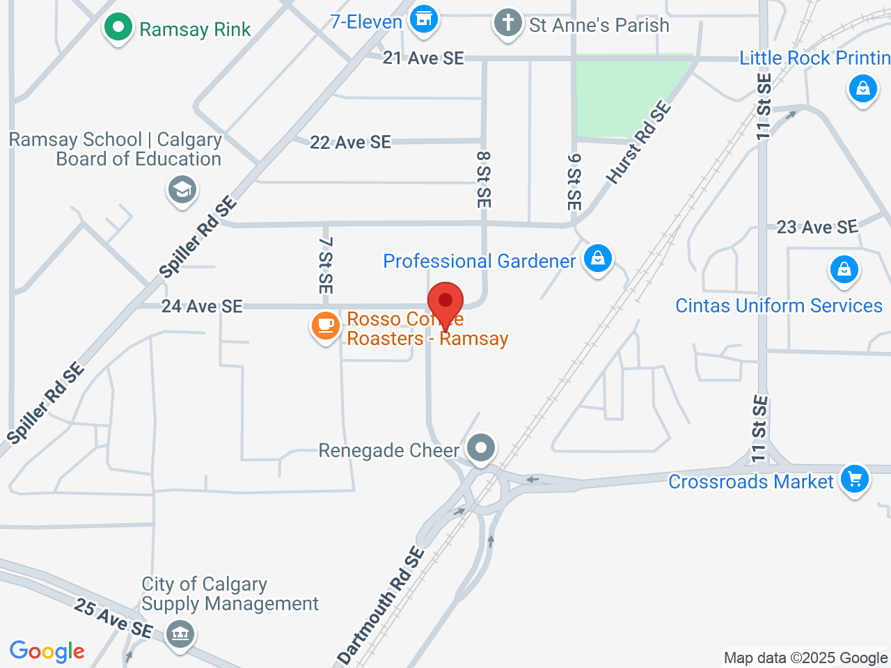 Street map for Superblend Cannabis Stop-n-Glow, 2510 Dartmouth Rd SE, Calgary AB