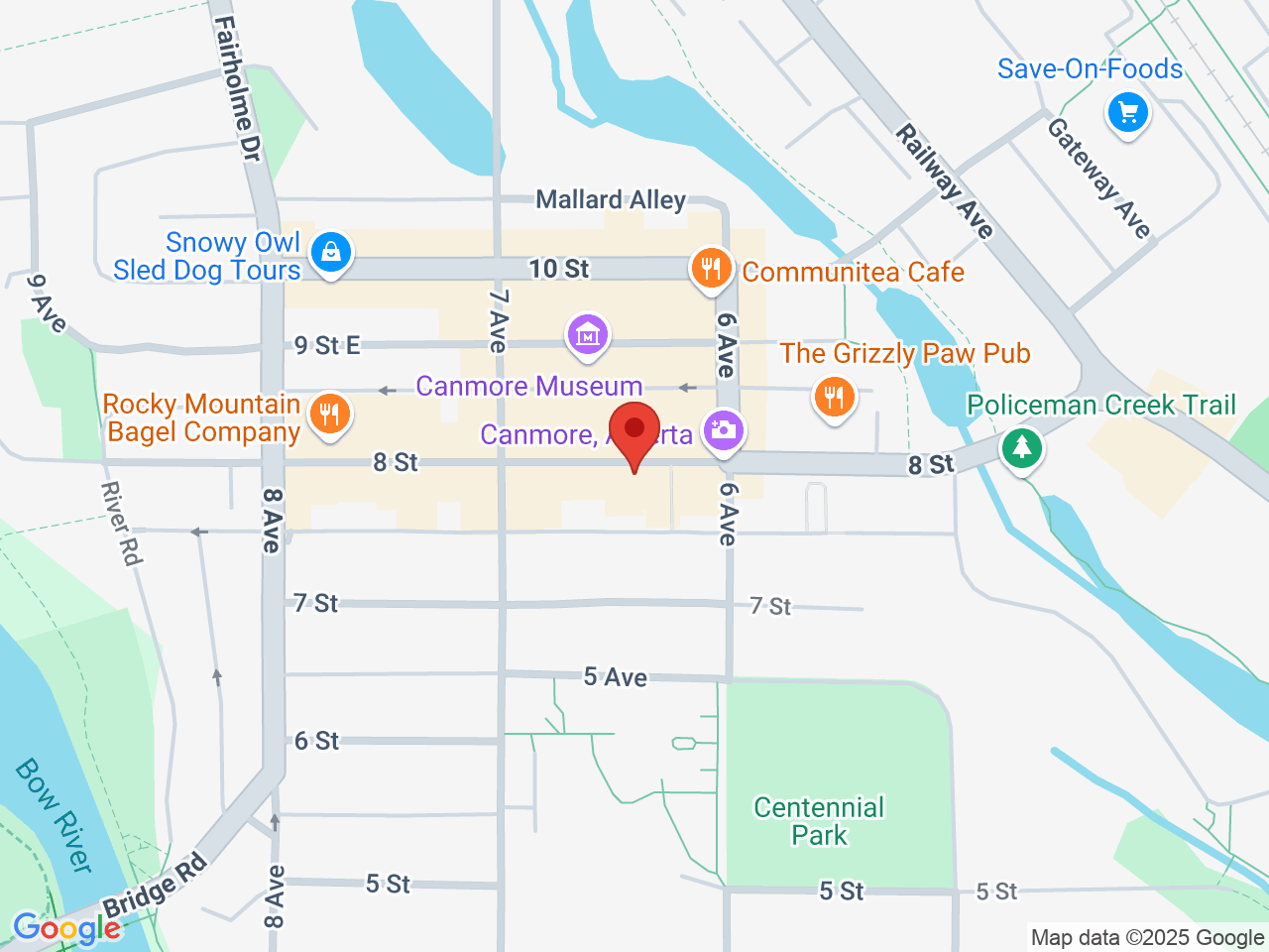 Street map for Star Buds Cannabis Canmore, 1-713 Main St., Canmore AB