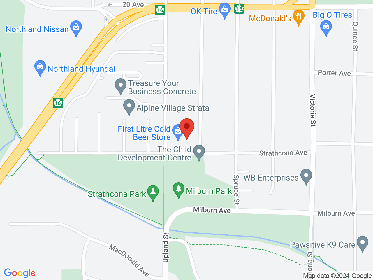 Street map for Cosmic Cannabis, 1724 Strathcona Ave, Prince George BC