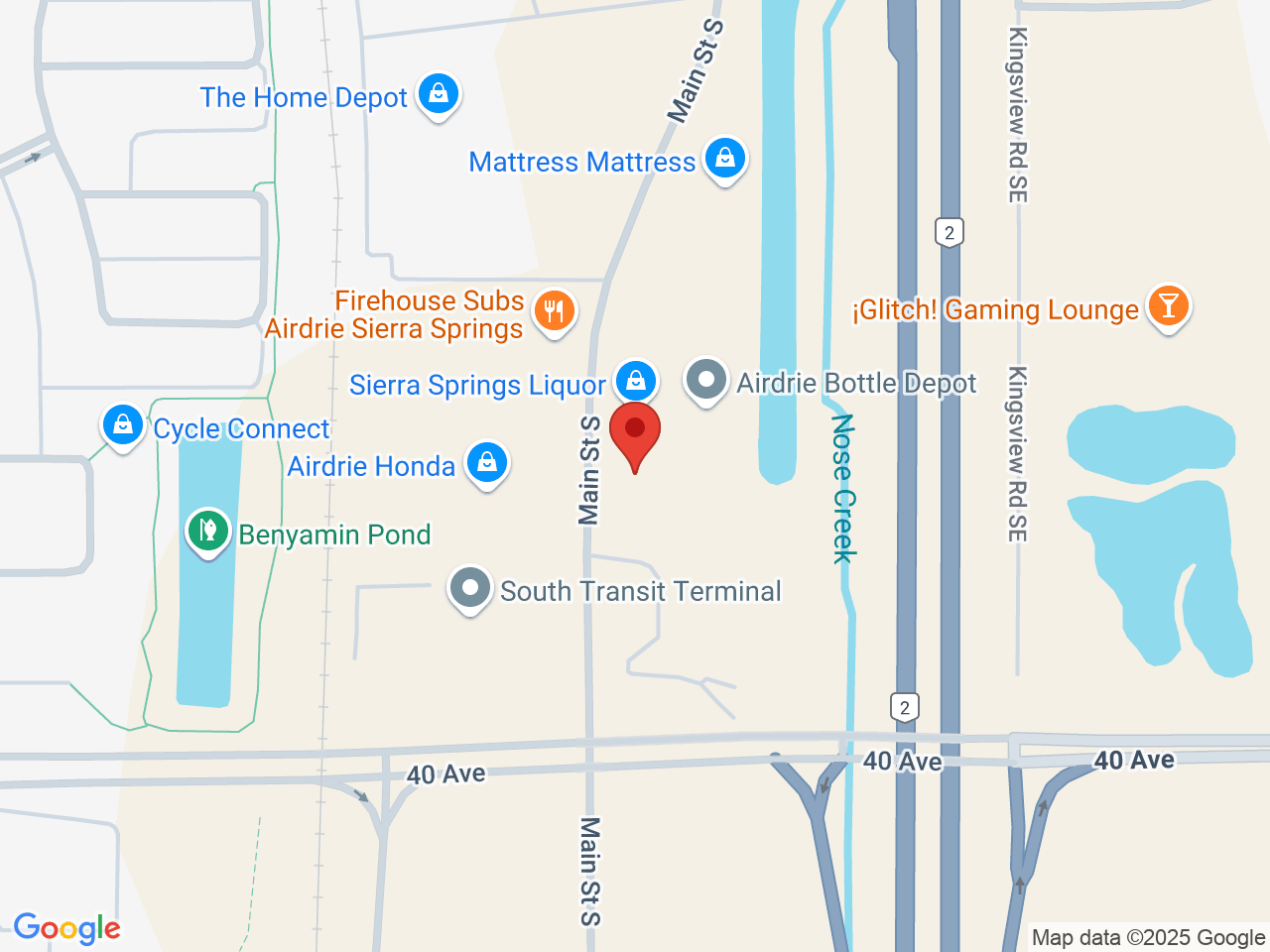 Street map for Strain Lane, 102-2966 Main St. SE, Airdrie AB