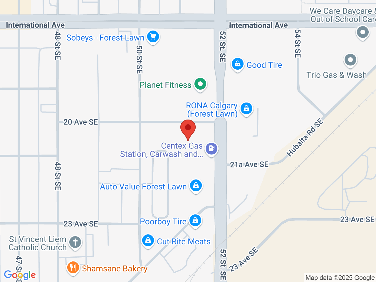 Street map for Value Buds Forest Lawn, 11-5147 20 Ave. SE, Calgary AB