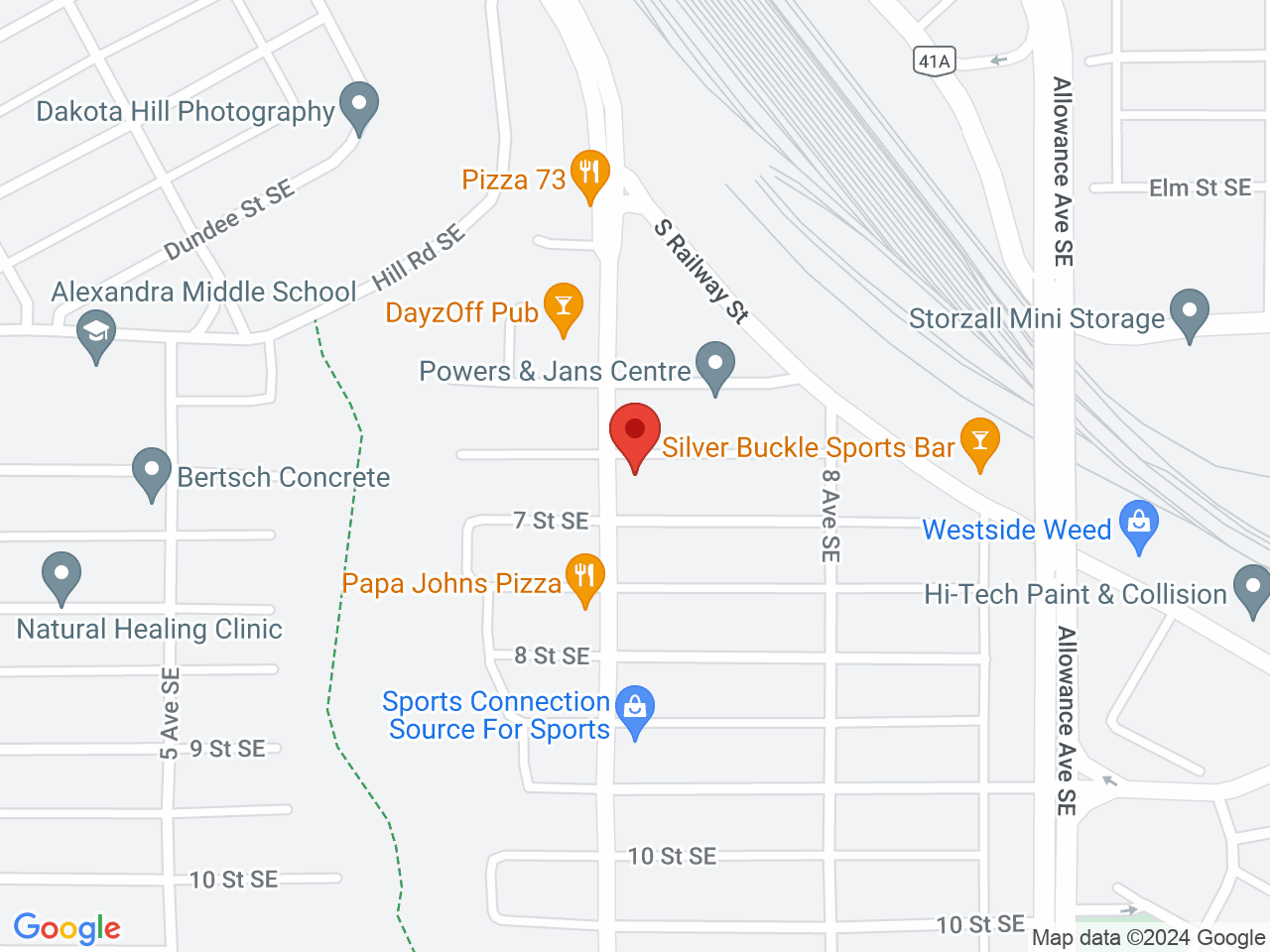 Street map for The Leaf, 699 Kingsway Ave. SE, Medicine Hat AB