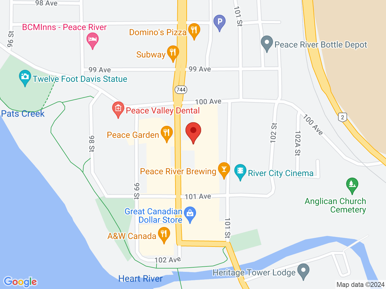 Street map for The Little Smoky Enterprises Ltd., 5-10019 100 St., Peace River AB