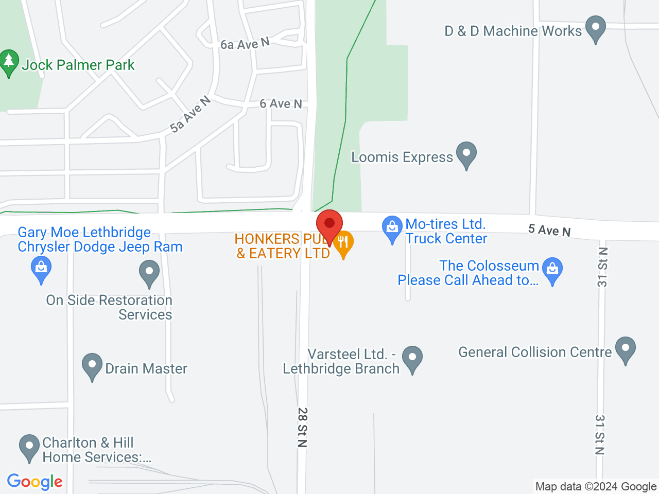 Street map for Tumbleweed, 2804 5 Ave N, Lethbridge AB