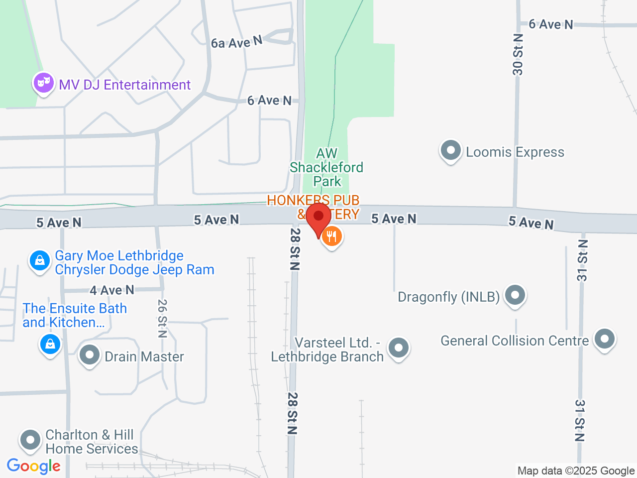 Street map for Tumbleweed, 2804 5 Ave N, Lethbridge AB