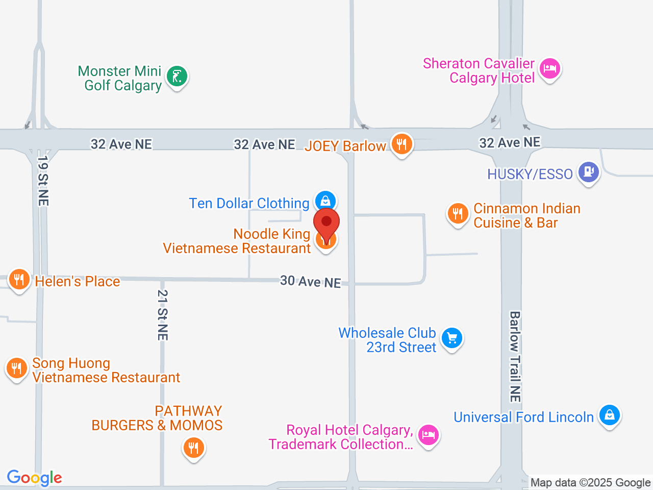 Street map for Tumblweedz, 2323 32 Ave NE #116, Calgary AB