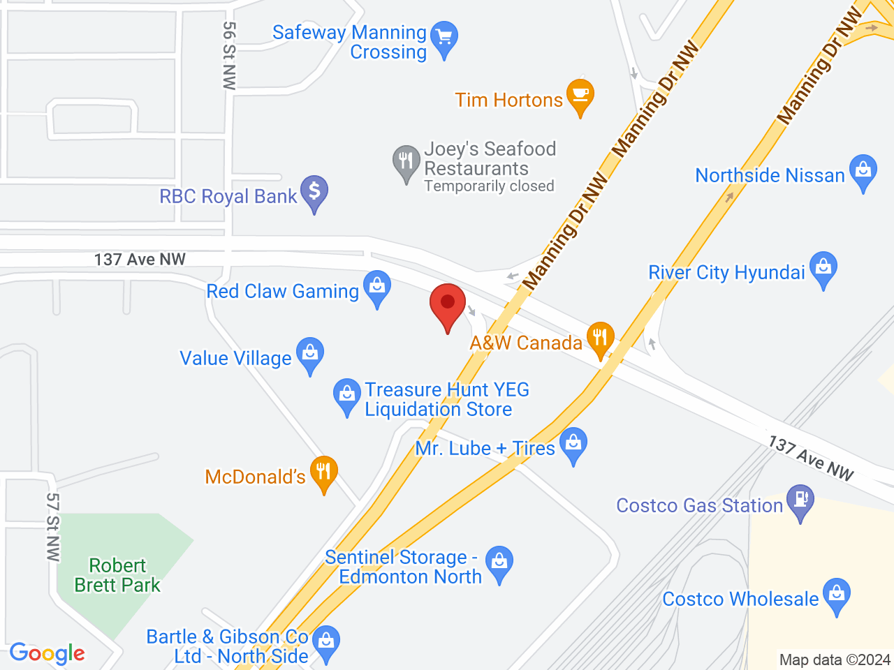 Street map for Uncle Sam's Cannabis, 13572 Fort Rd. NW, Edmonton AB
