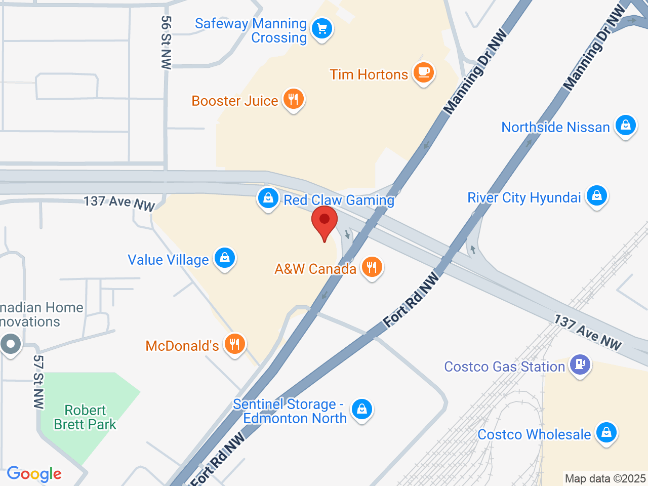 Street map for Uncle Sam's Cannabis, 13572 Fort Rd. NW, Edmonton AB