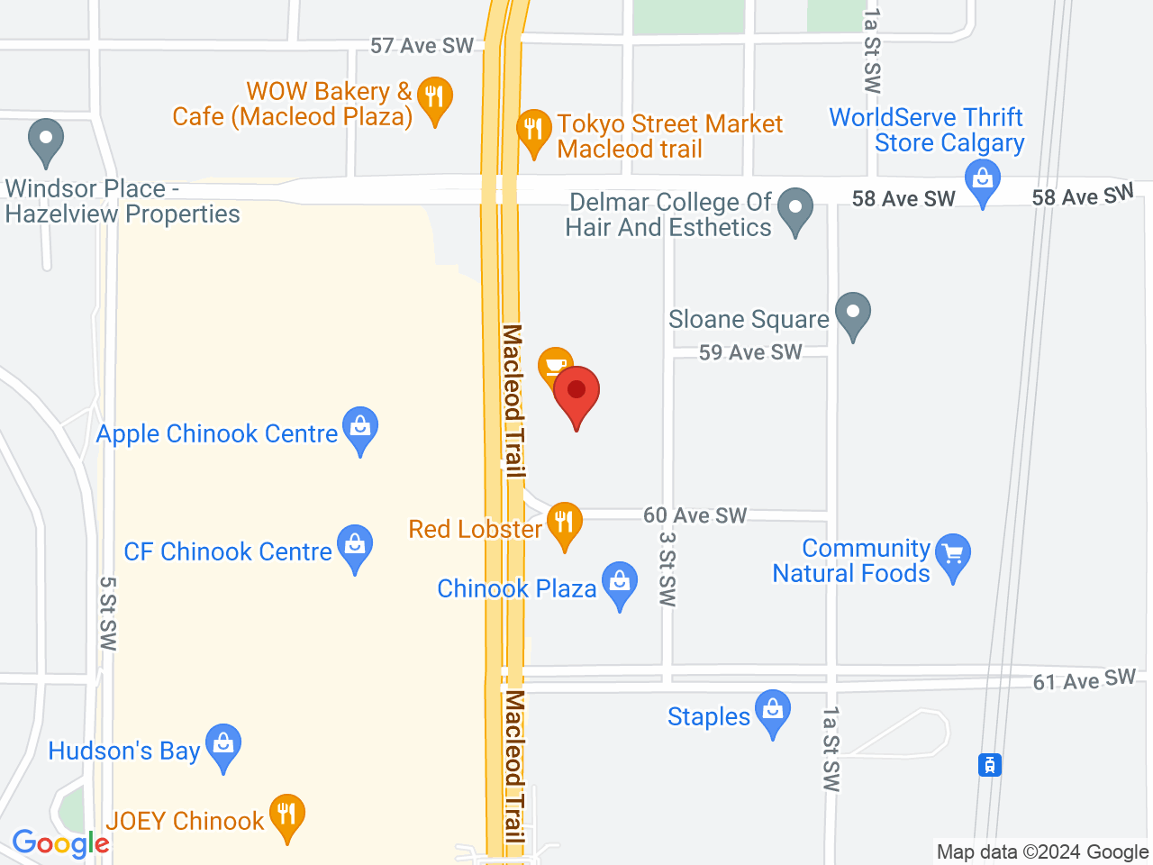 Street map for FOUR20, 6008 MacLeod Trail SW, Calgary AB