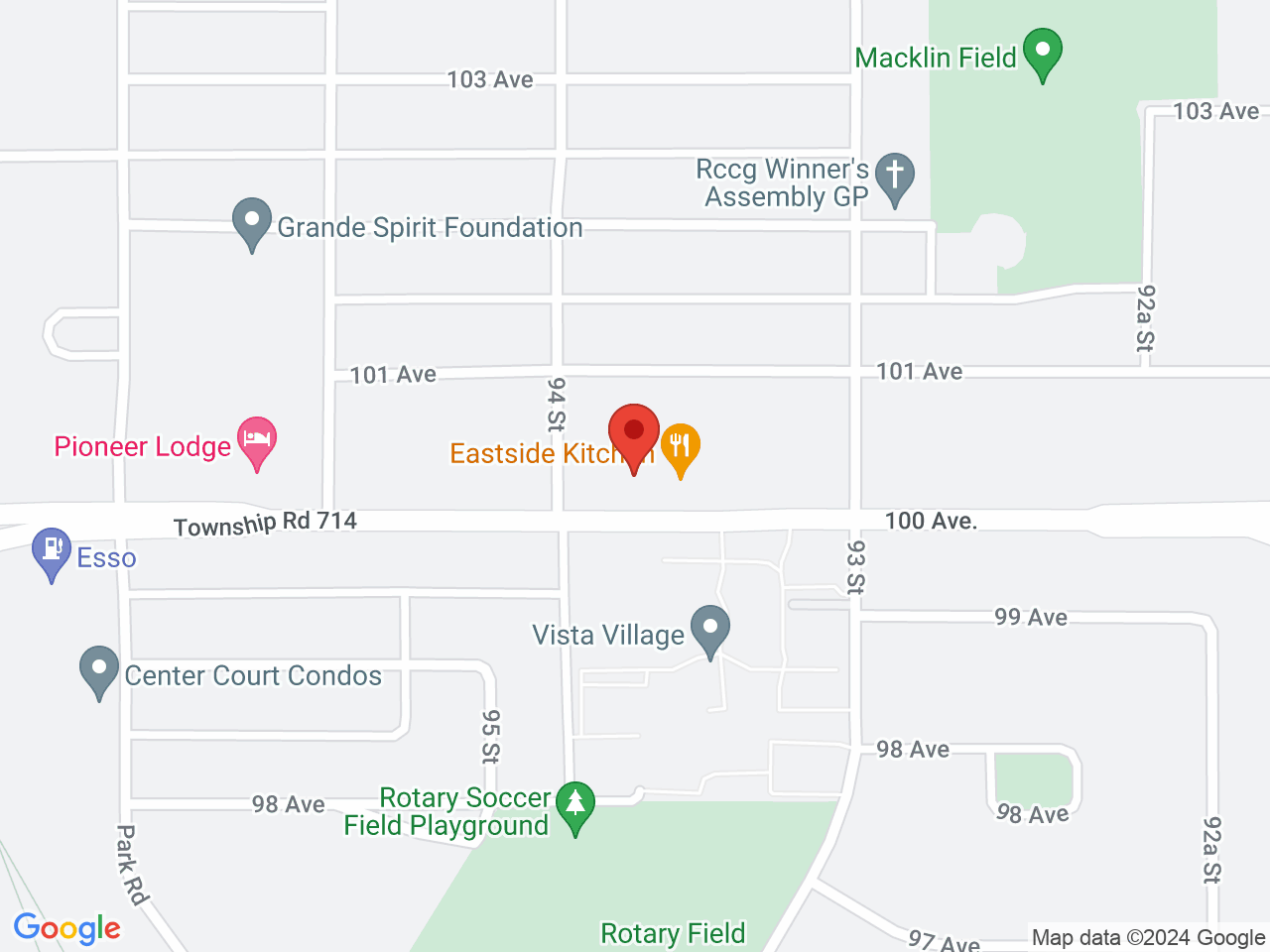 Street map for URBN Leaf Cannabis Company, 107-9320 100 Ave., Grande Prairie AB