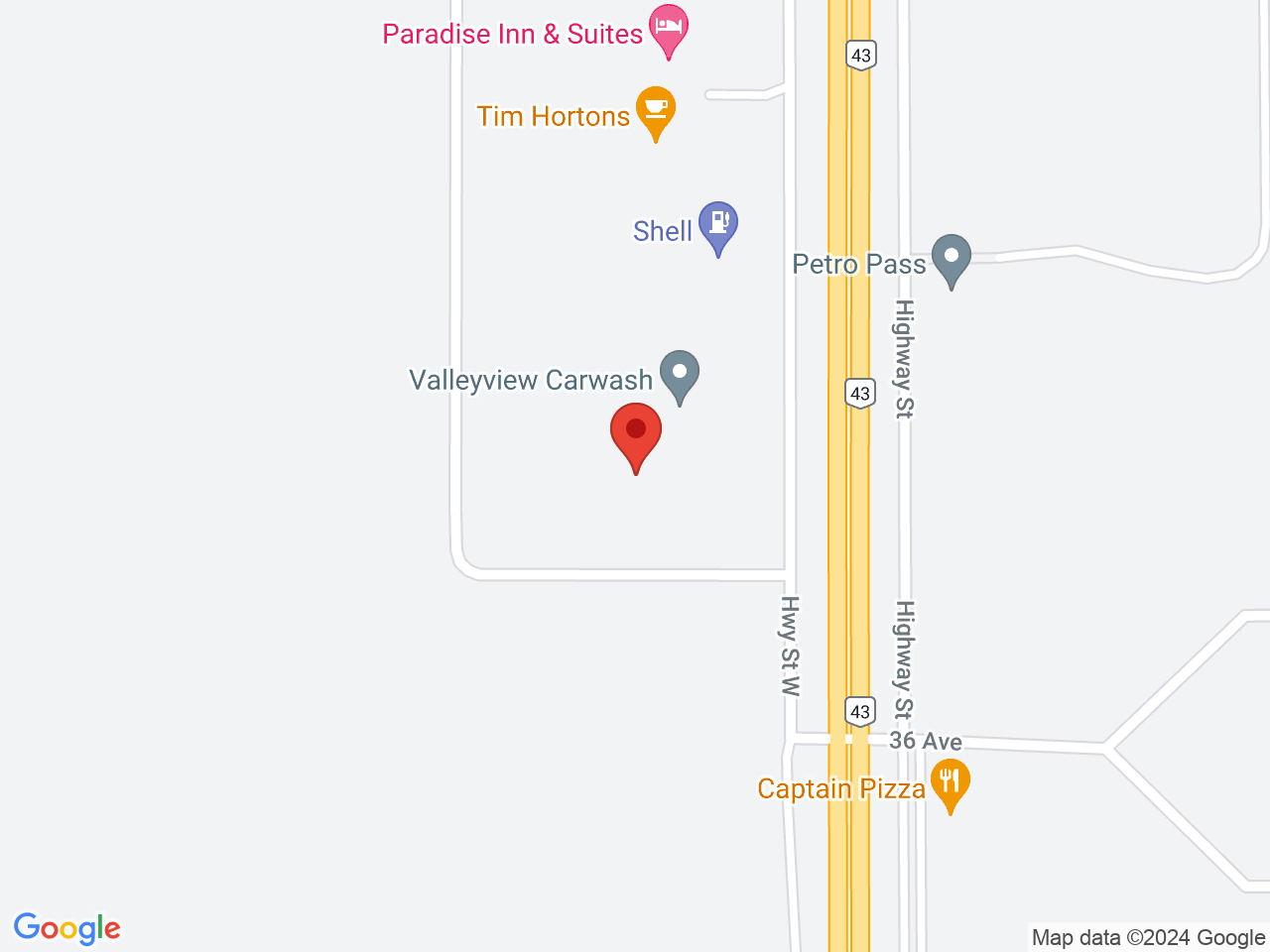 Street map for URBN Leaf Cannabis Company, 1C-3808 Highway St., Valleyview AB