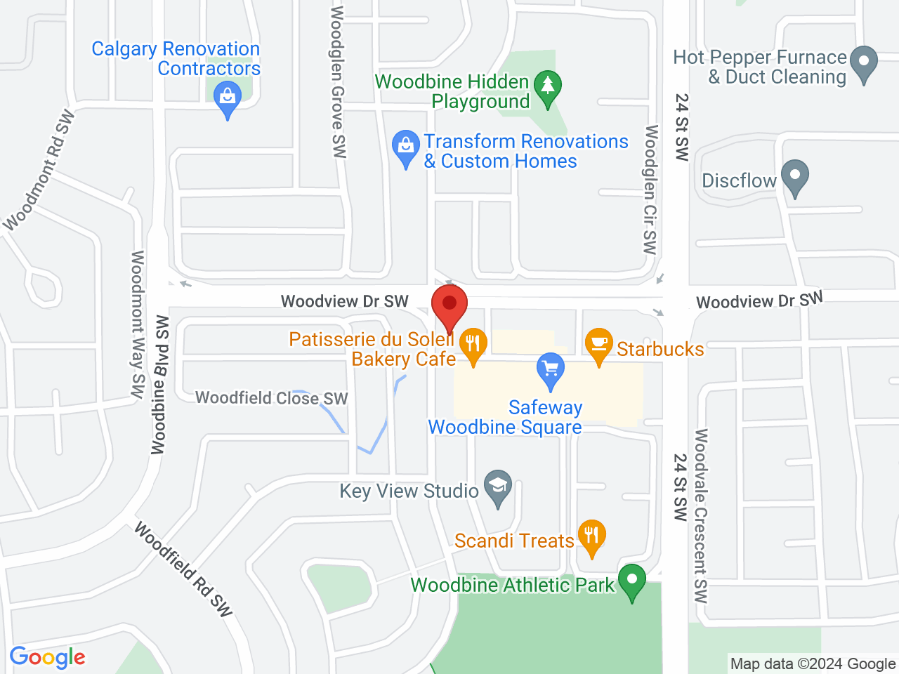 Street map for Value Buds Woodbine, 206-2525 Woodview Dr. SW, Calgary AB