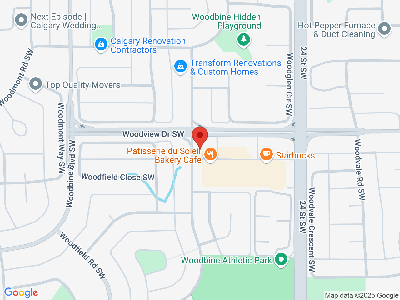 Street map for Value Buds Woodbine, 206-2525 Woodview Dr. SW, Calgary AB