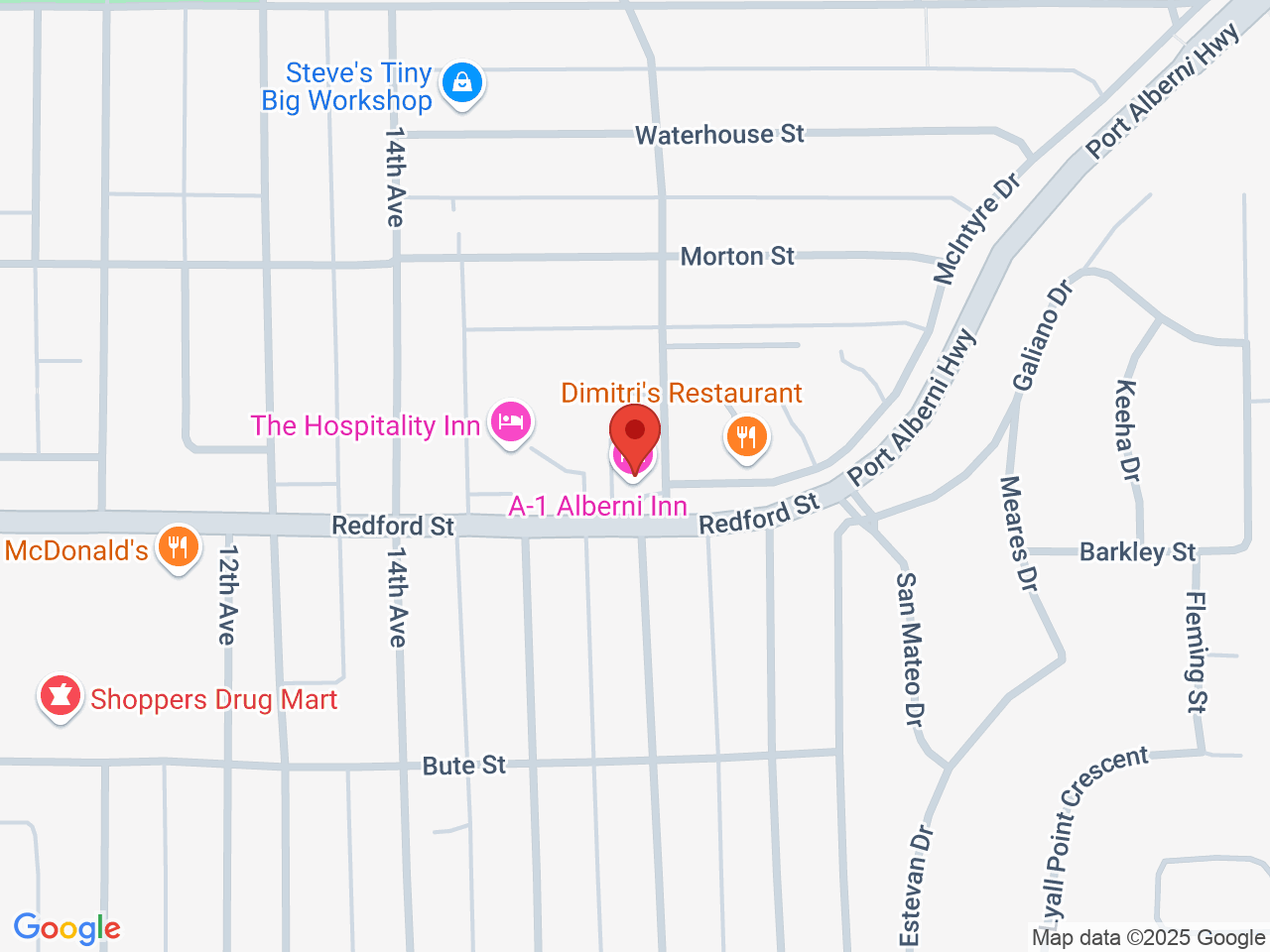 Street map for Alberni Cannabis Store, 51-3805 Redford St., Port Alberni BC