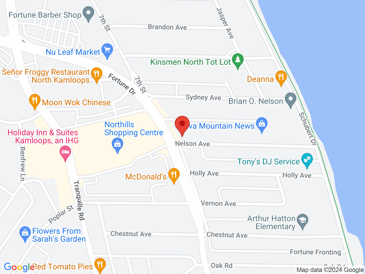 Street map for BC Cannabis Store North Hills, 40-700 Fortune Dr., Kamloops BC