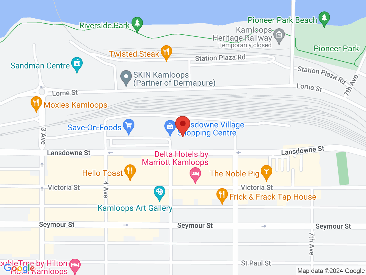 Street map for BC Cannabis Store Lansdowne, 350 - 450 Lansdowne St., Kamloops BC