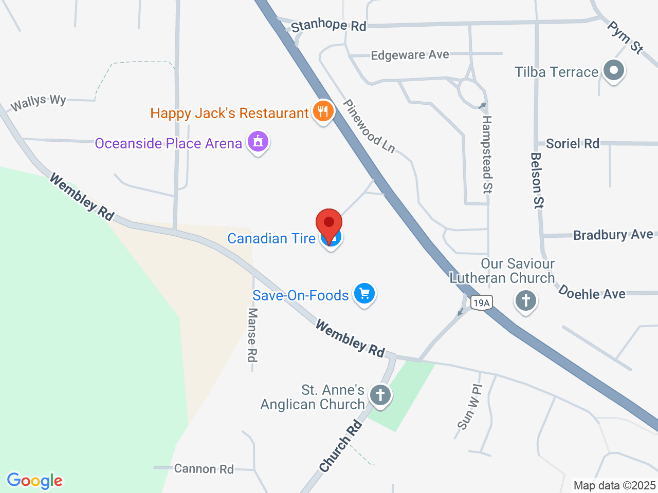 Street map for BC Cannabis Store Wembley, 826 Island Hwy W, Parksville BC