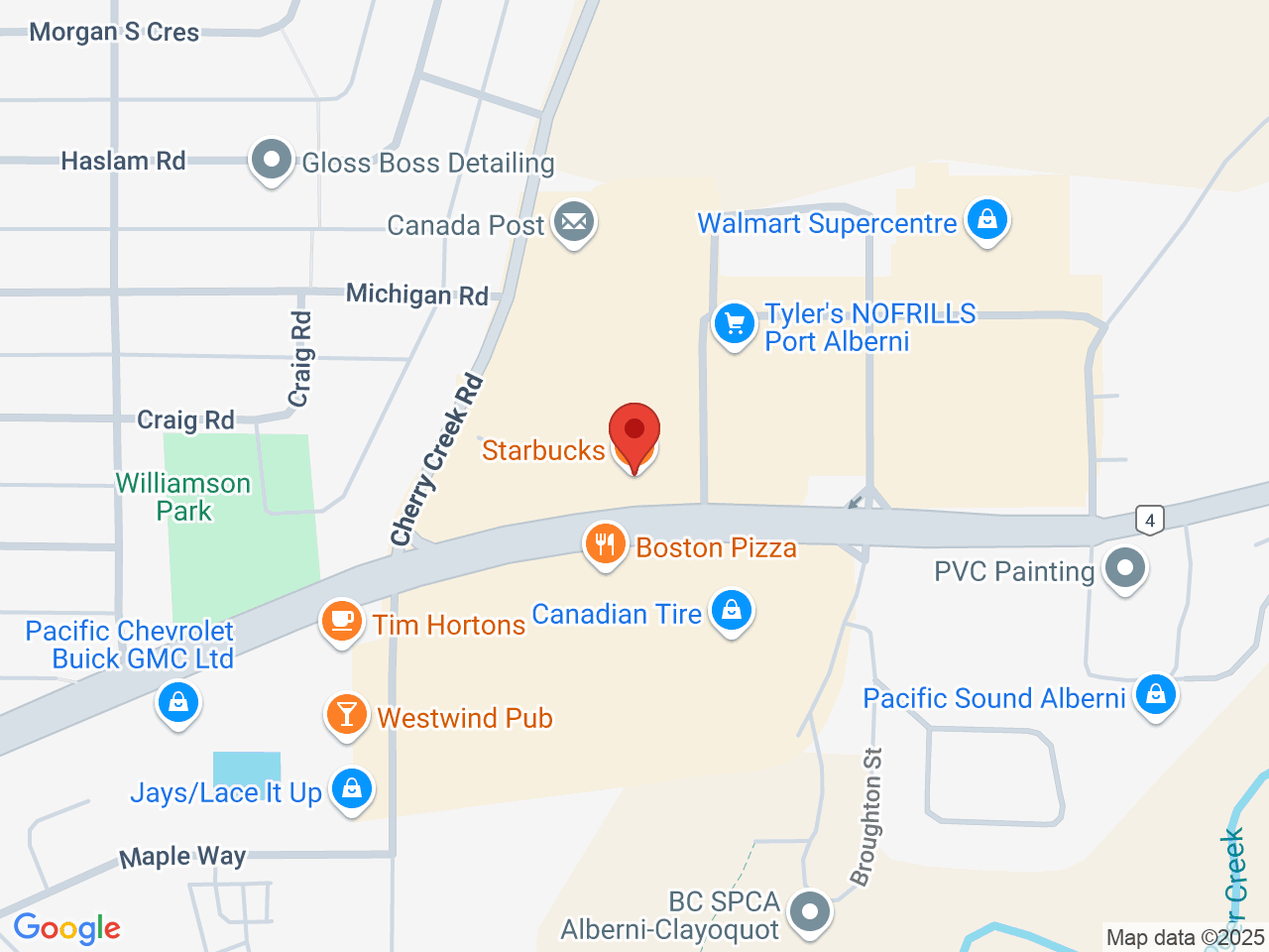 Street map for BC Cannabis Store Pacific Rim, 303 - 3555 Johnston Rd., Port Alberni BC