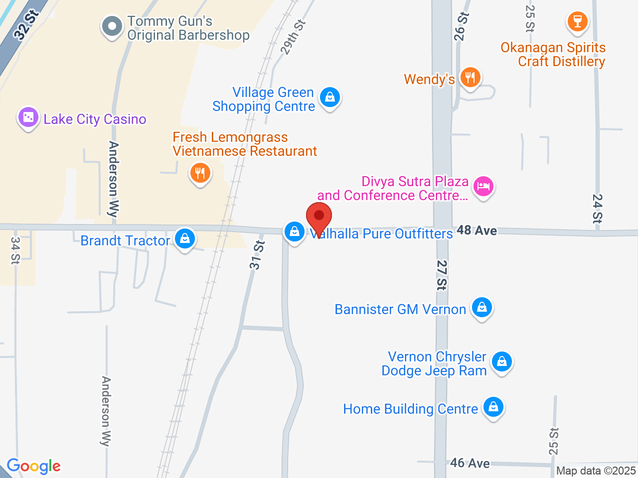 Street map for Black Crow Cannabis, 2808A 48 Ave, Vernon BC