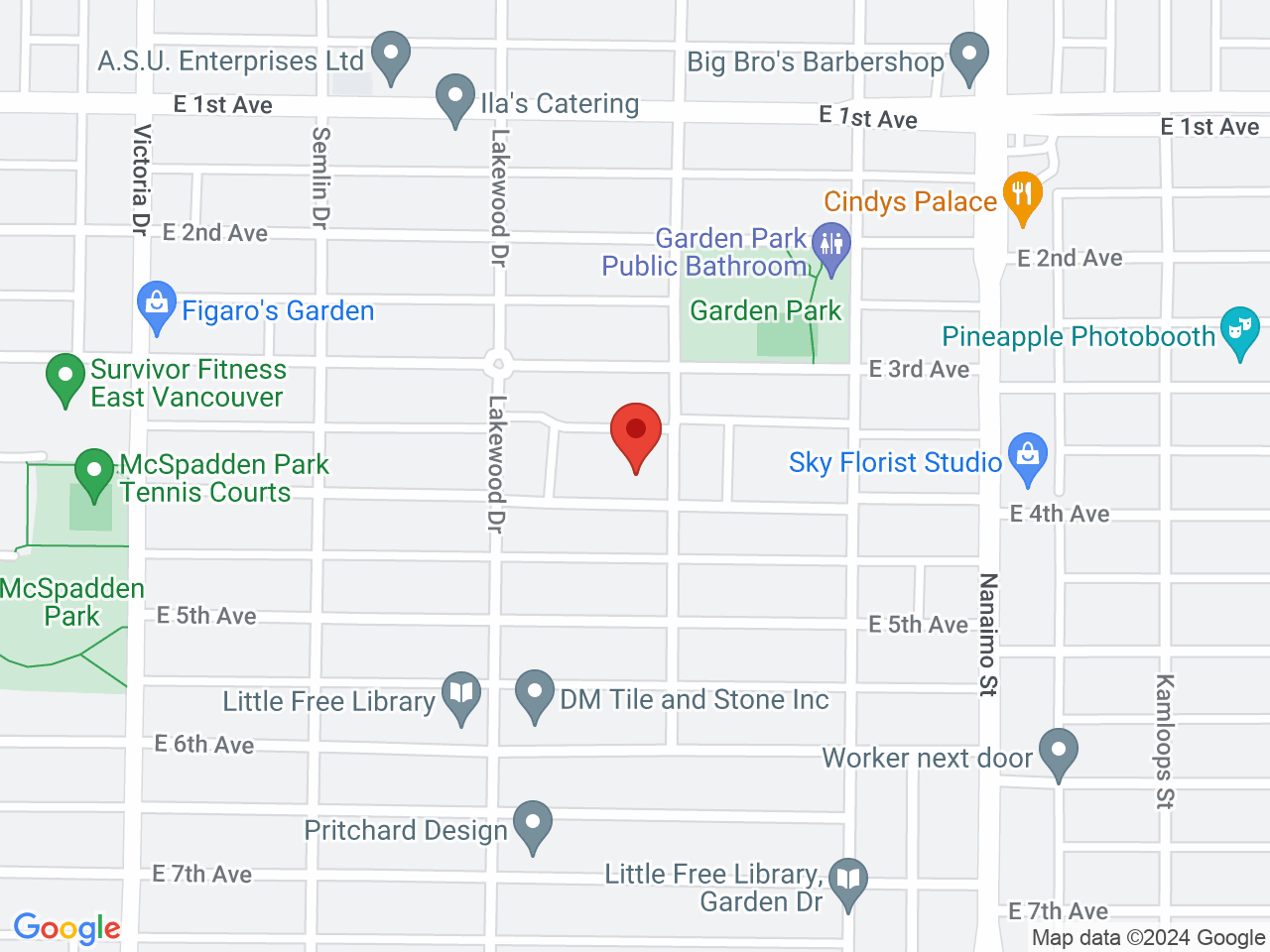 Street map for Buddha Barn Inc., 2179 4th Ave W, Vancouver BC