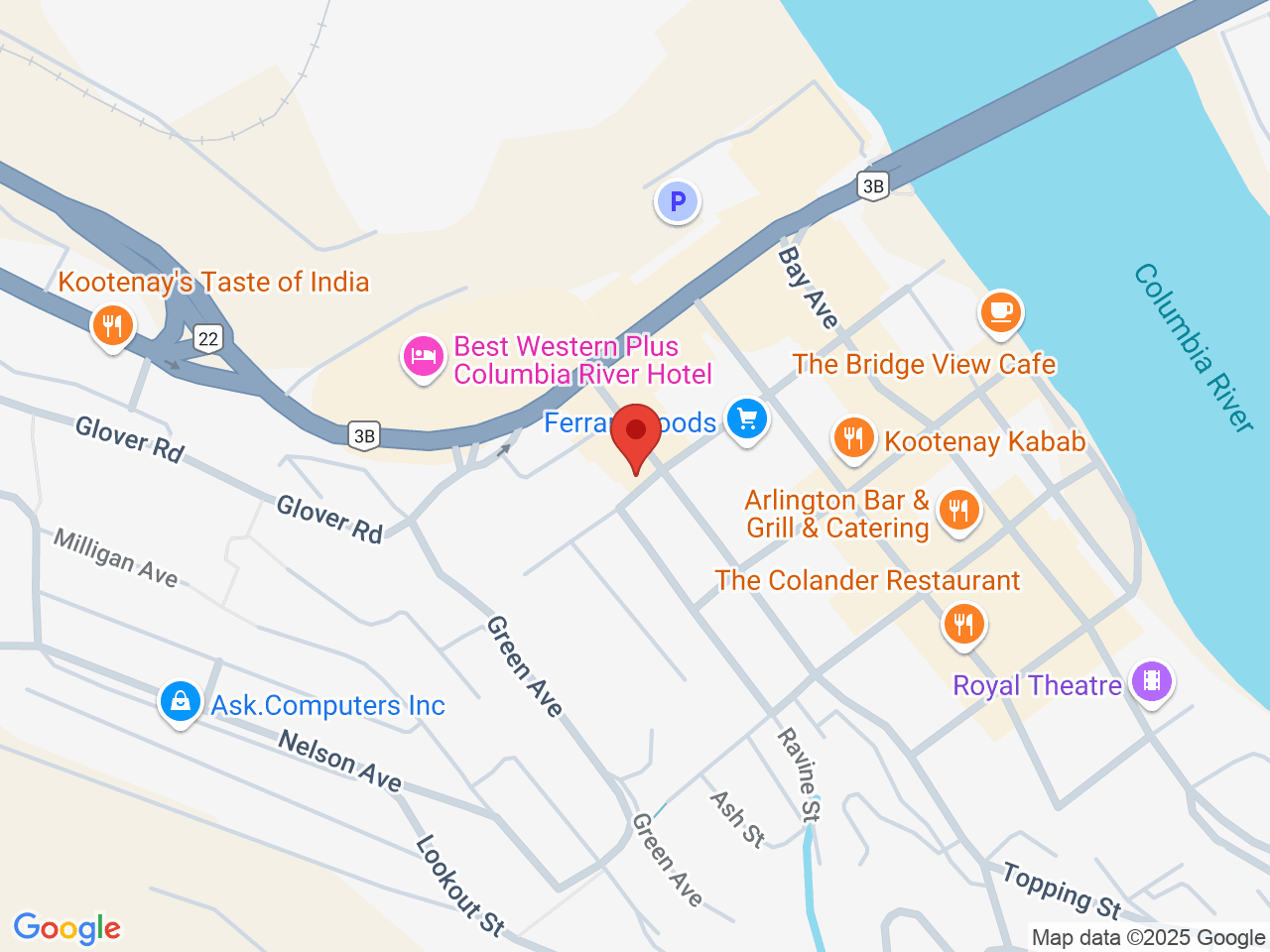 Street map for Buddy's Place, 1198 Pine Ave, Trail BC