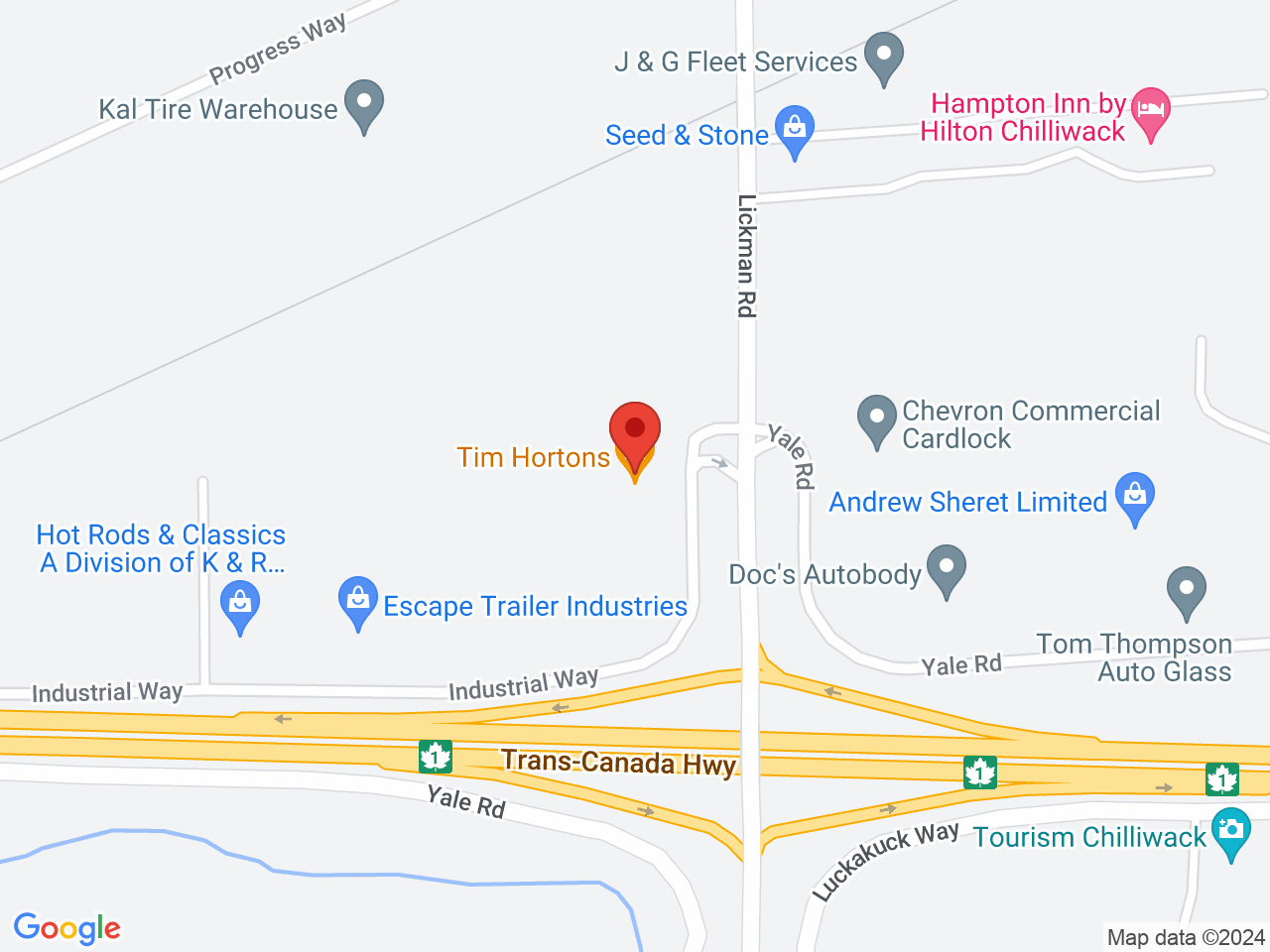 Street map for Cannabis Connection, 43971 Industrial Way, Chilliwack BC