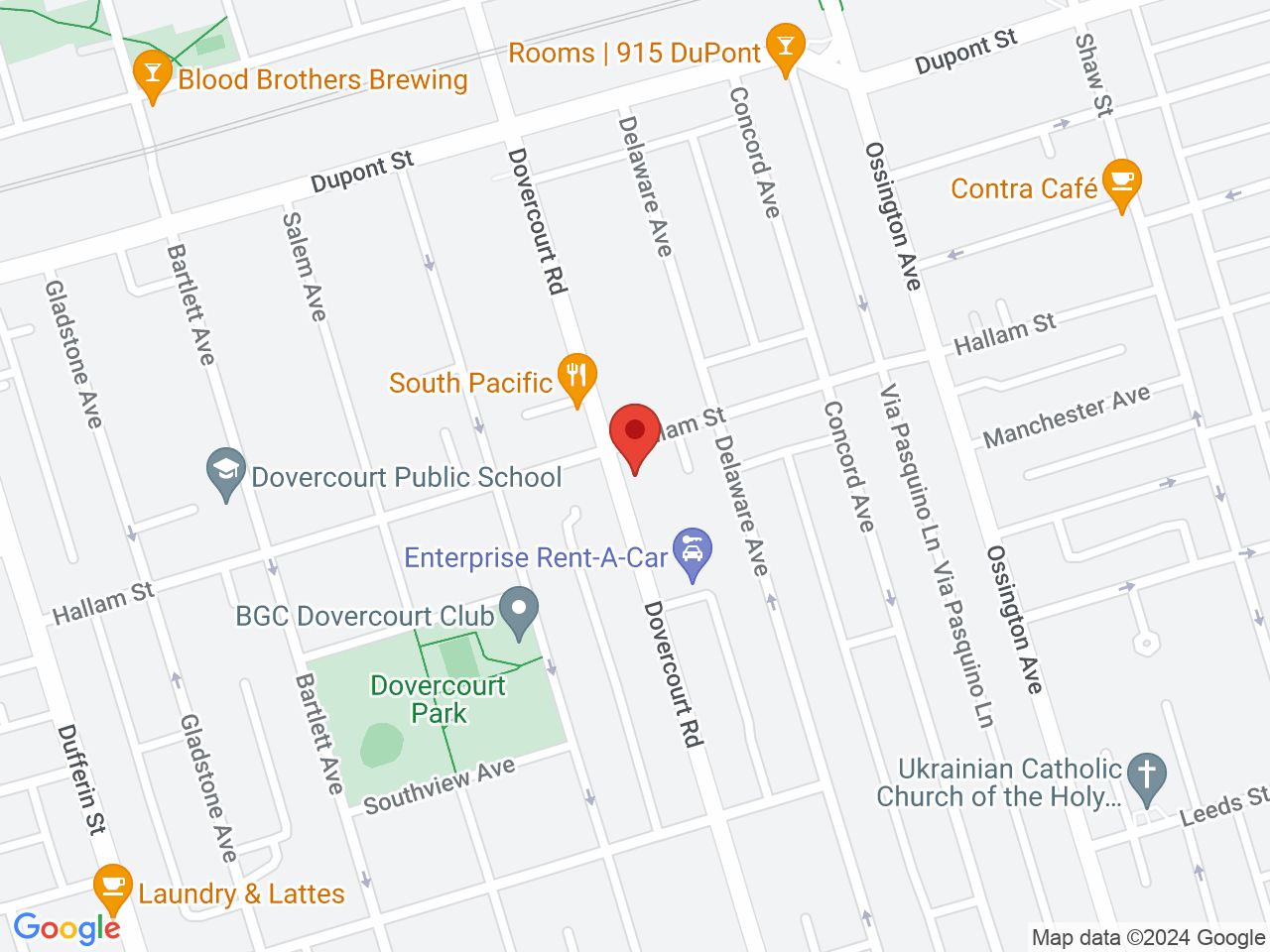 Street map for Blackstar Cannabis, 985 Dovercourt Rd, Toronto ON