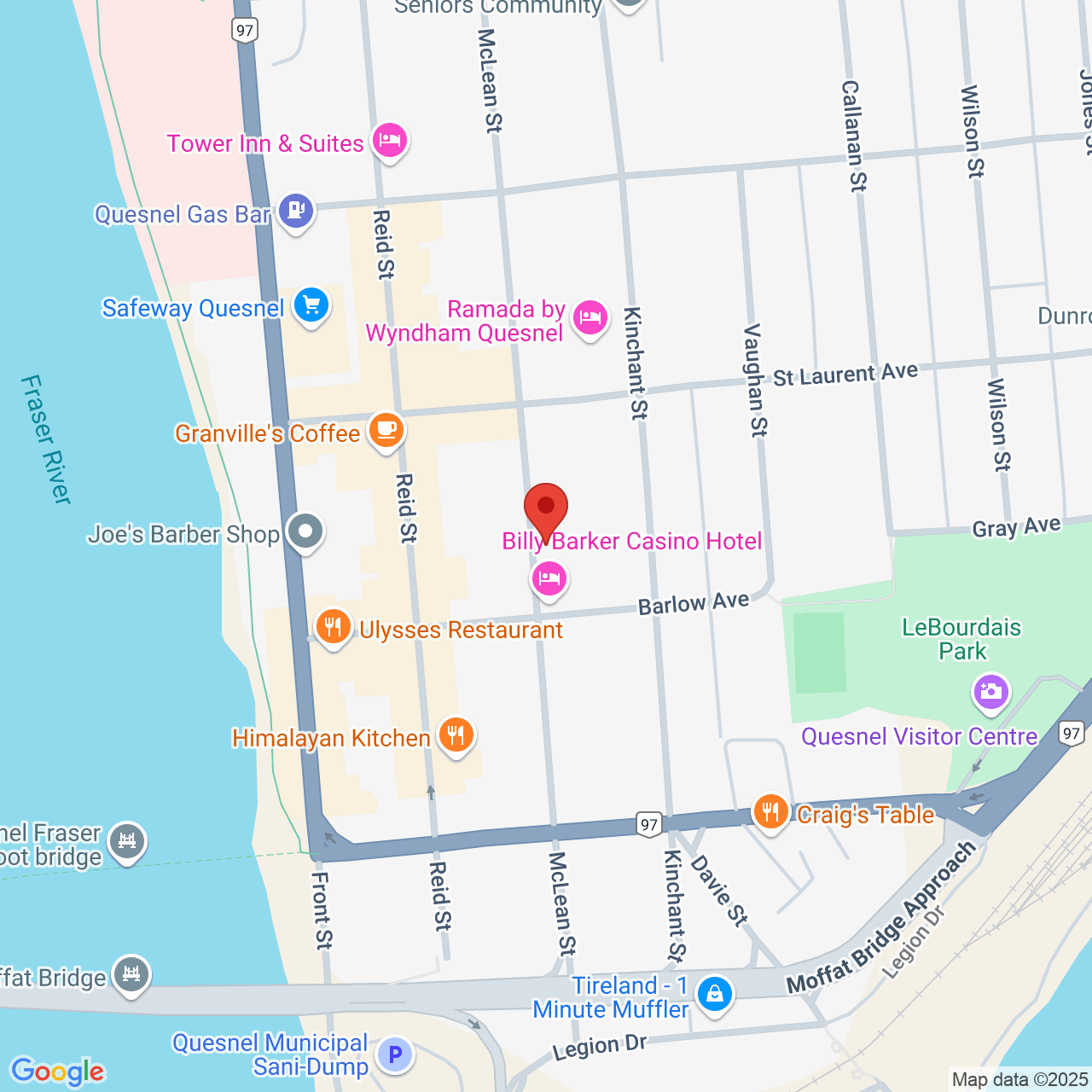 Street map for Cariboo Cannabis, 318 McLean St, Quesnel BC