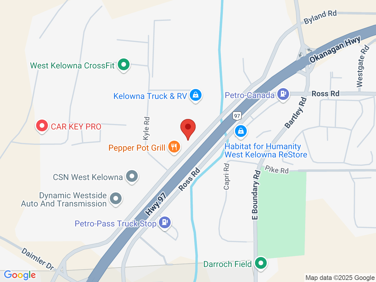 Street map for Cheeba Cheebas Premium Cannabis, 1-1812 Byland Rd., West Kelowna BC