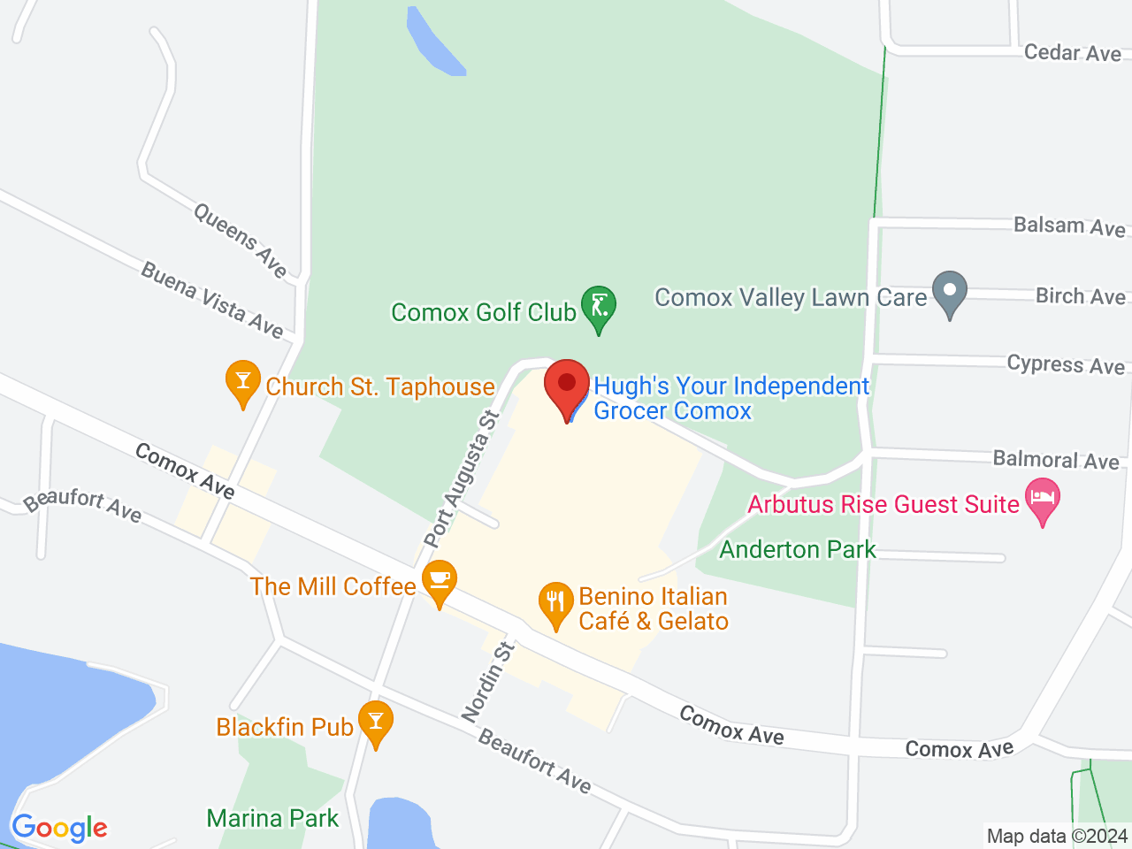 Street map for City Cannabis Co, 16A-215 Port Augusta St, Comox BC