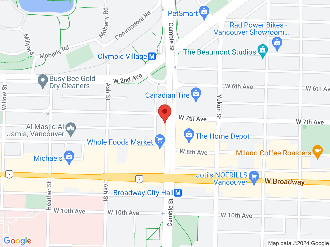 Street map for City Cannabis Co, 2317 Cambie St., Vancouver BC
