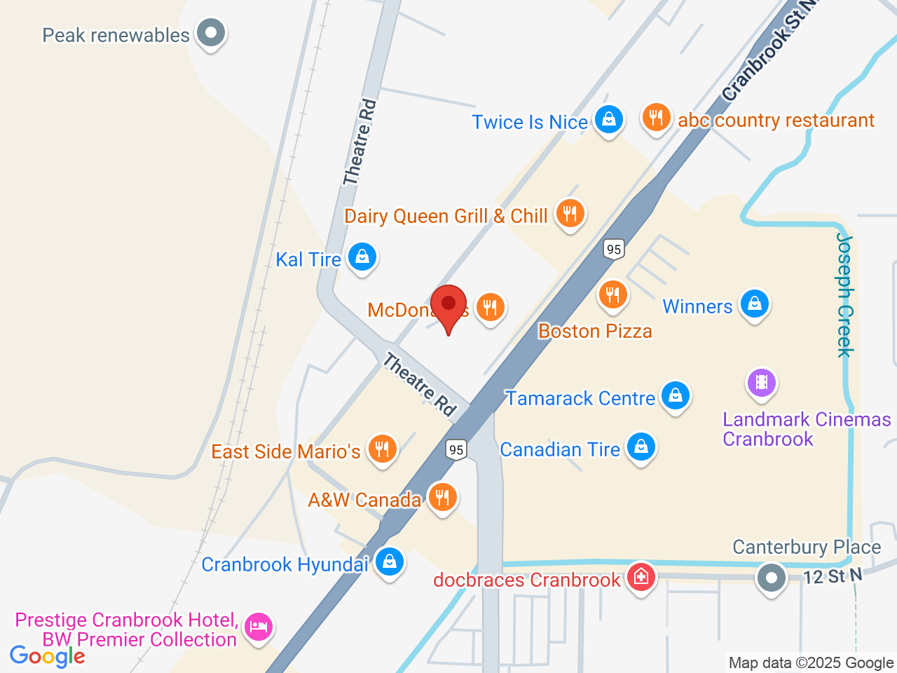 Street map for Clarity Cannabis Cranbrook, 1325B Cranbrook St, Cranbrook BC