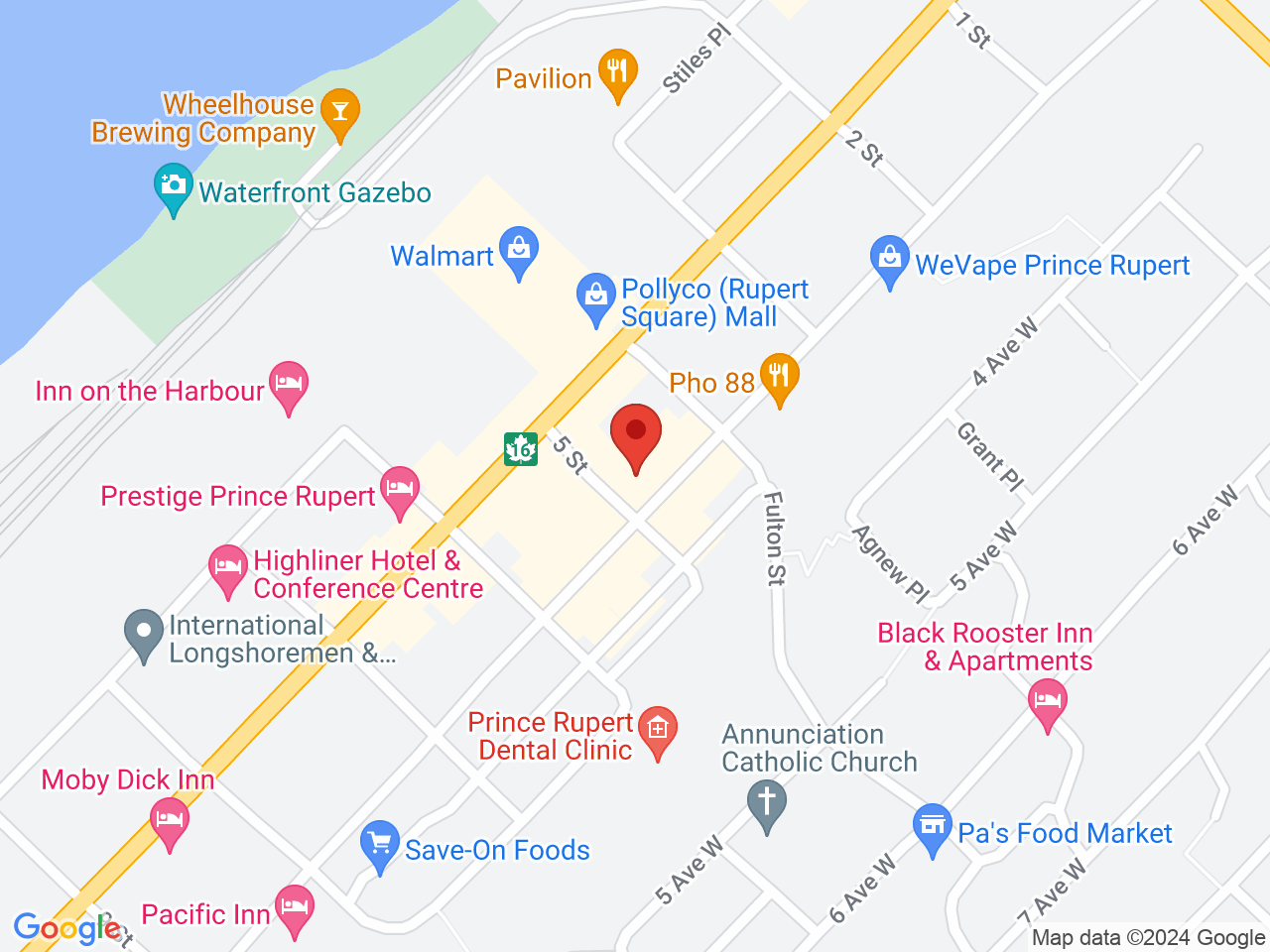 Street map for Clarity Cannabis Prince Rupert, 528 3rd Ave W, Prince Rupert BC