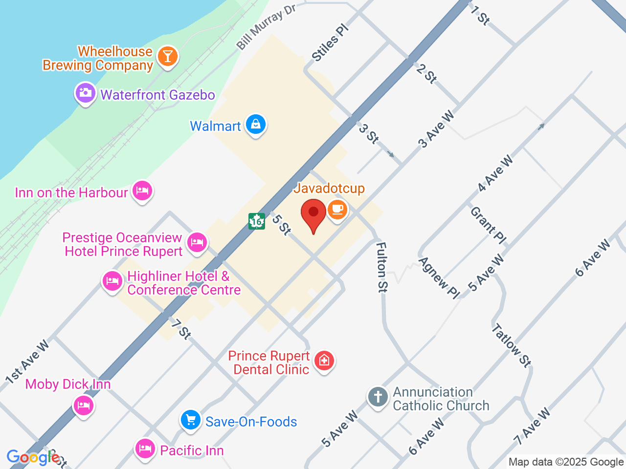 Street map for Clarity Cannabis Prince Rupert, 528 3rd Ave W, Prince Rupert BC