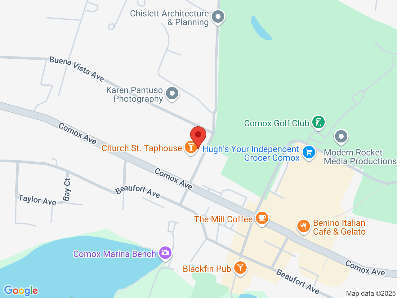 Street map for Coast Range Cannabis, 221C Church St., Comox BC