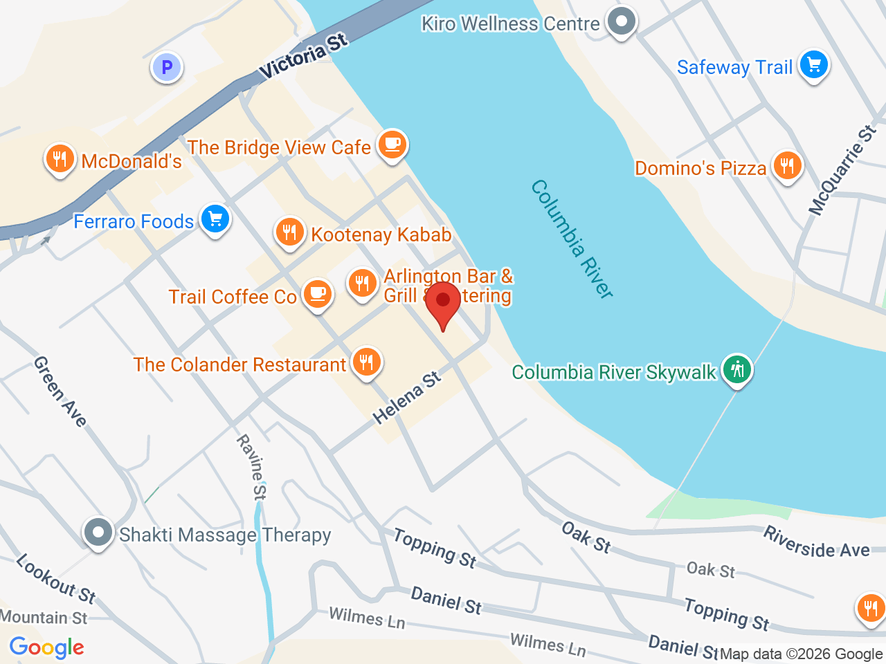 Street map for Earth to Sky Cannabis, 1463 Bay Ave, Trail BC