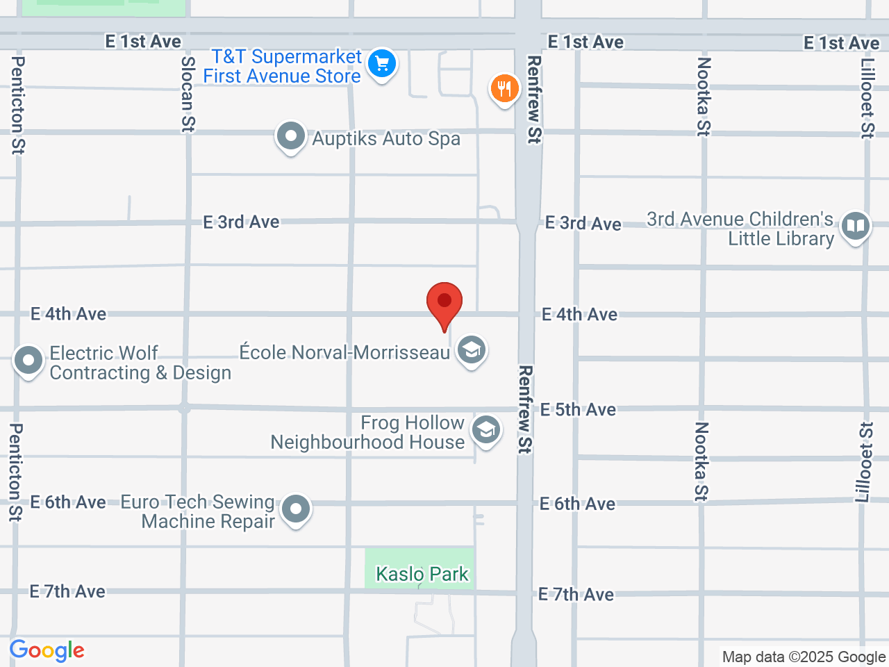 Street map for Evergreen Cannabis, 2868 4th Ave West, Vancouver BC