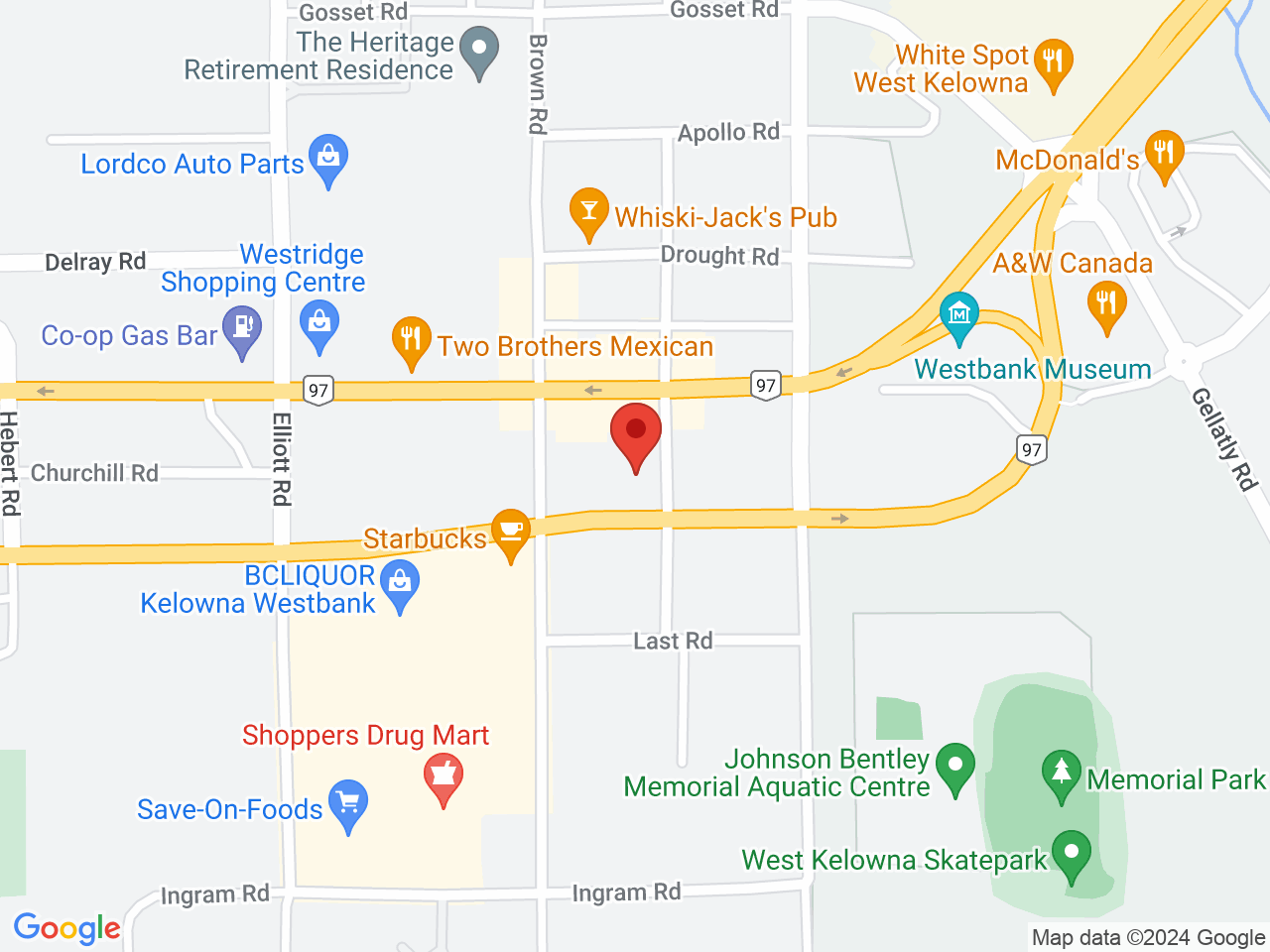 Street map for Flora Cannabis, 3710 Hoskins Rd., West Kelowna BC