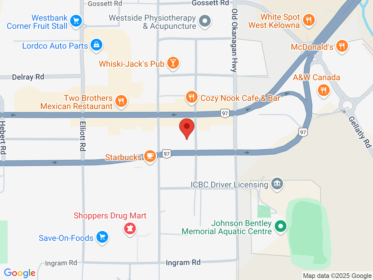 Street map for Flora Cannabis, 3710 Hoskins Rd., West Kelowna BC